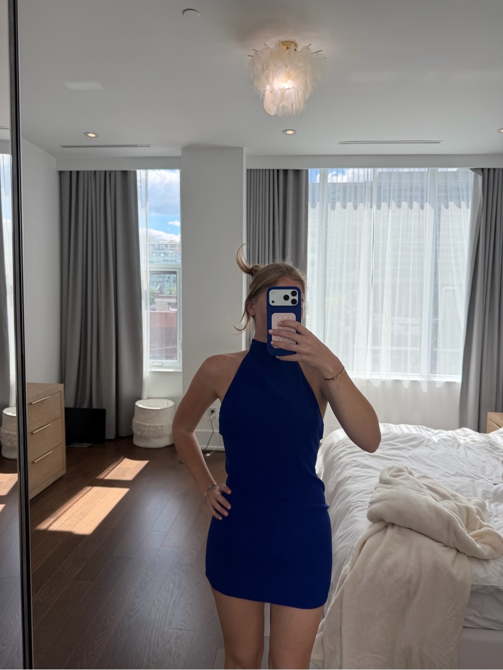 Amanda Uprichard Cobalt Blue Halter Dress